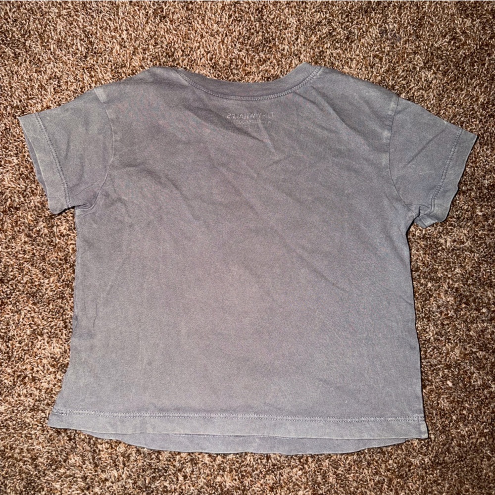 Tiny Whales Gray Kids T-Shirt with Cheetah and Floral Design - Picture 3 of 4
